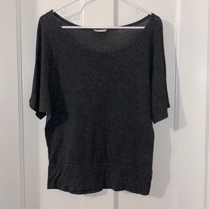 Zenana Outfitters Charcoal Butterfly Sleeve Top 🦋